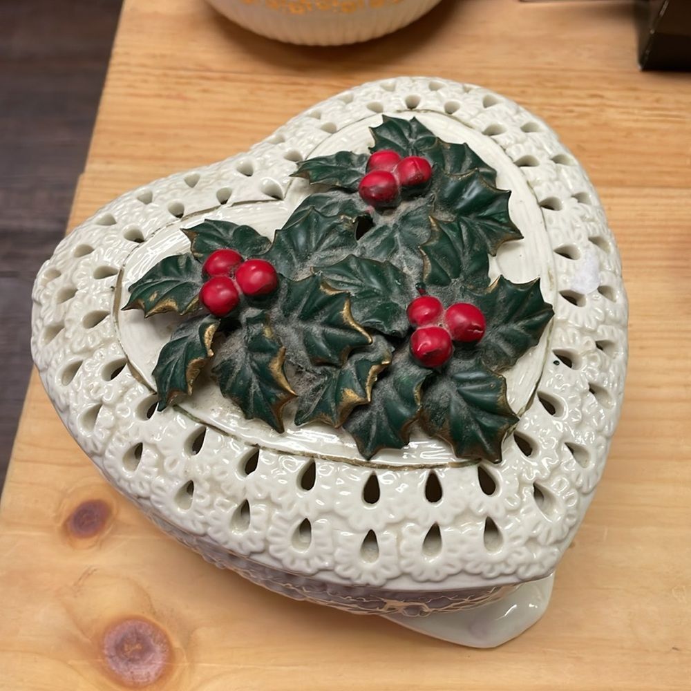 Heart-Shaped White Ceramic Dish